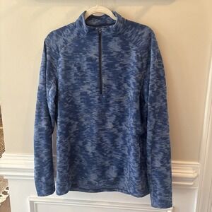 Lululemon Surge Warm Half Zip Fleece Pullover Blue Camo Men's Size Large